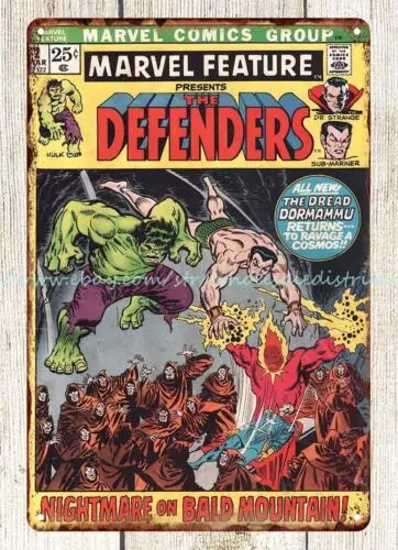 bar pub signs 1972 Defenders   Dr. Strange comic metal tin sign