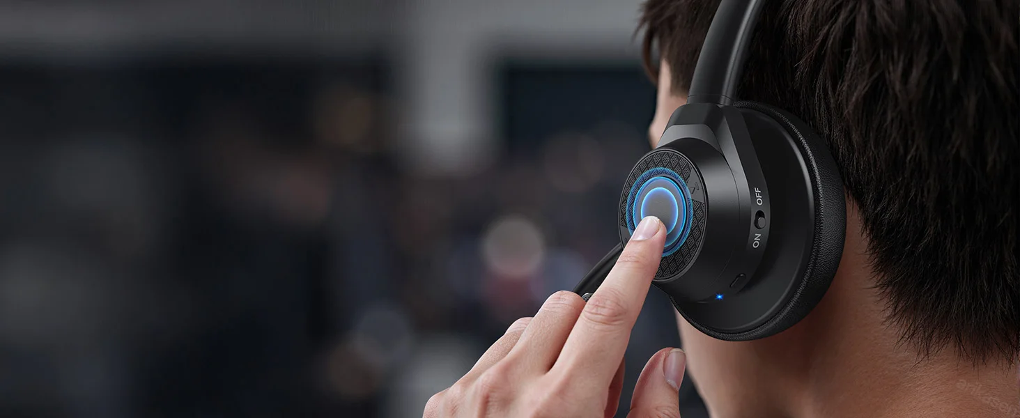 Bluetooth-Headset, kabellose Bluetooth V5.4-Kopfhörer mit Mikrofon, kabelloses Multipoint Connect-Headset mit Geräuschunterdrückung und Mikrofon – Detail 14
