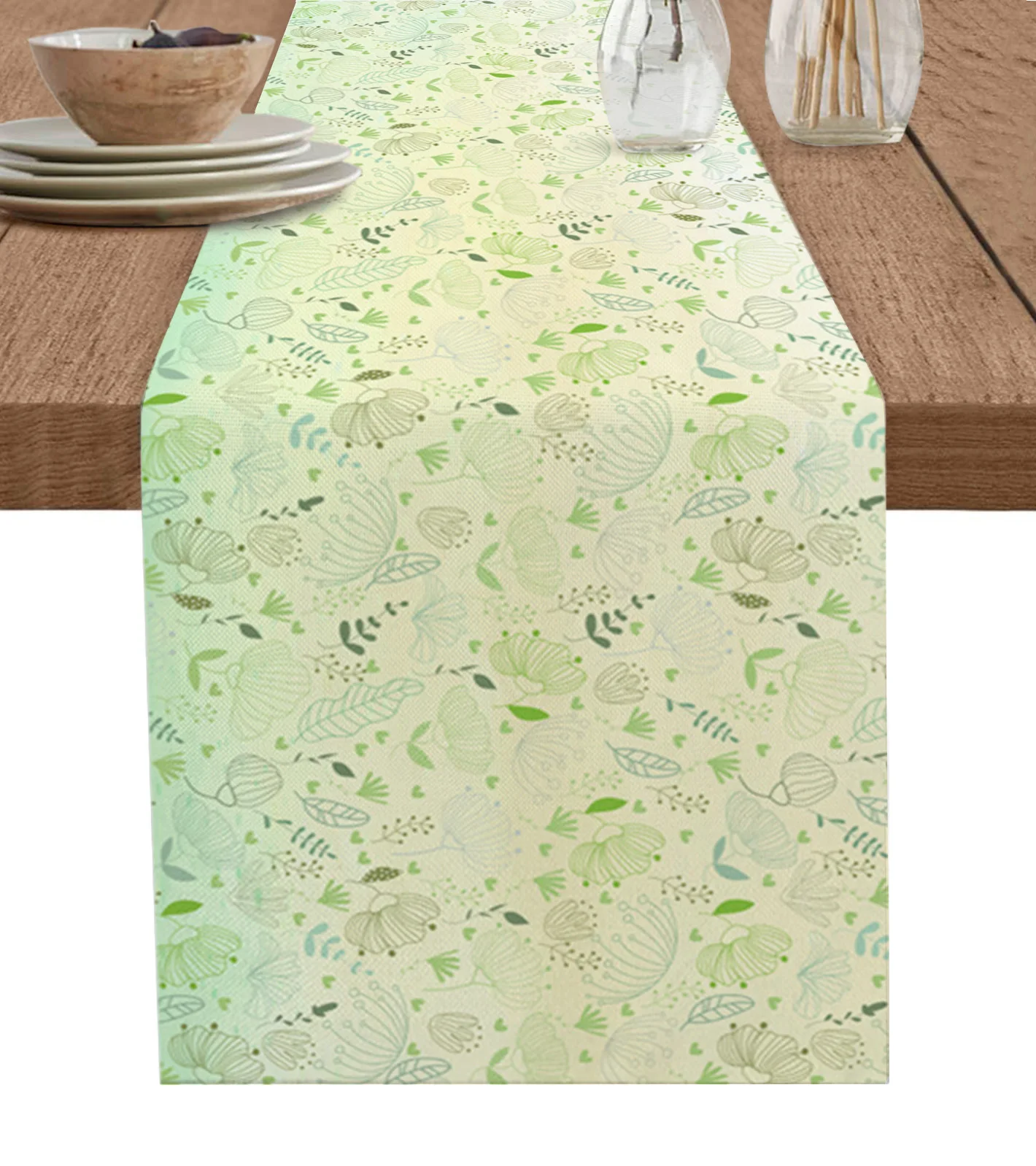 

Spring Flowers Eucalyptus Leaves Plant Table Runner Decoration Home Decor Dinner Table Decoration Table Decor