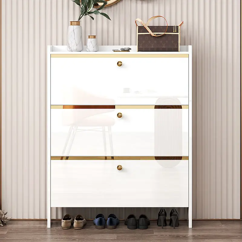 Ultra-thin shoe cabinet enters the door foyer cabinet Ultra-narrow economical simple shoe  storage entrance