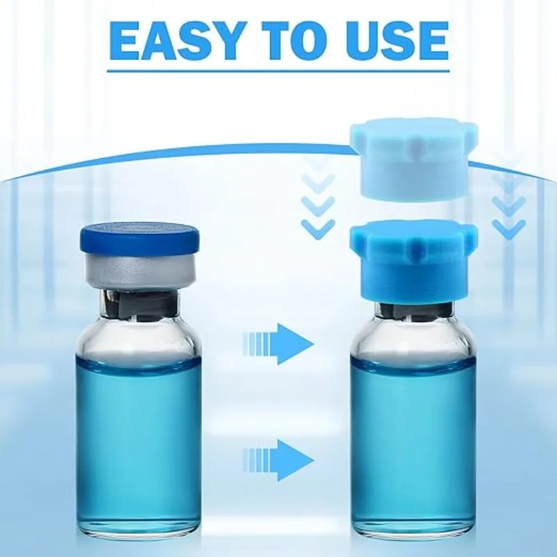 Silikon-Peptid-Fläschchen-Schutzkappen für 1ml 2ml 3ml 5ml Insulinfläschchen Wiederverwendbare Staubresistente Flip-Off-Deckel Peptid-Aufbewahrung – Detail 10
