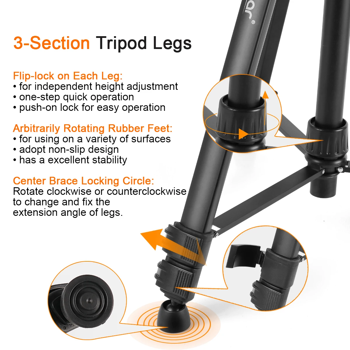 Huepar 1.6M Laser Level Tripod Adjustable Height Aluminum Tripod Stand Bracket for 1/4 Adapter Self Leveling Tripod Tool