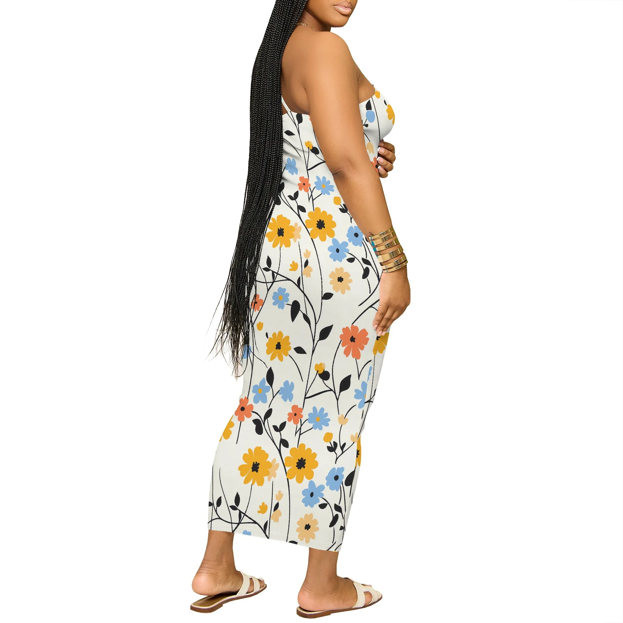 Zebra Stripe พิมพ์สปาเก็ตตี้ Maxi ชุดเดรสแขนกุดเซ็กซี่ฤดูร้อนชุดคลับ