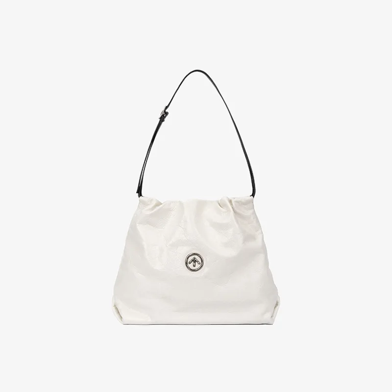 GROTTO Fashion 2025 New Luxury Genuine Leather Garbage Bag Small Casual Single Shoulder Crossbody Soft Bag Classic Lightweight