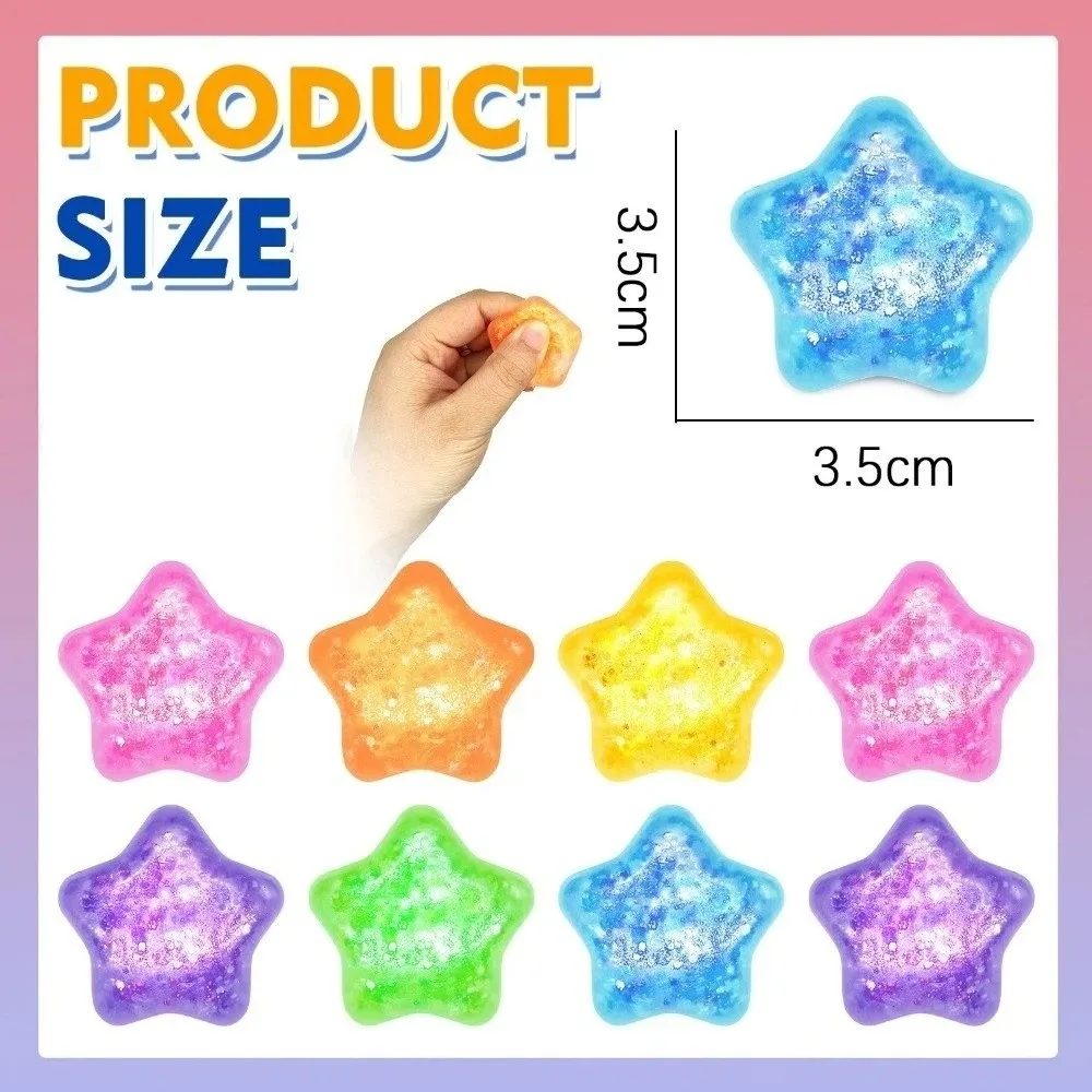 Slow Rebound Glitter Star Maltose Squeeze Funny Stretch Glitter Design Mini Stress Ball Star Shape Random Color Stress Relief