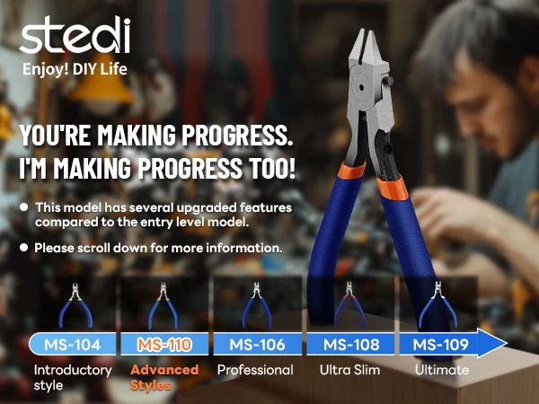 

stedi Model Nipper, Sprue Cutter with Ultra-thin Single-Blade and Stiff Spring Hobby Nippers for Gundam Repairing Plastic Model