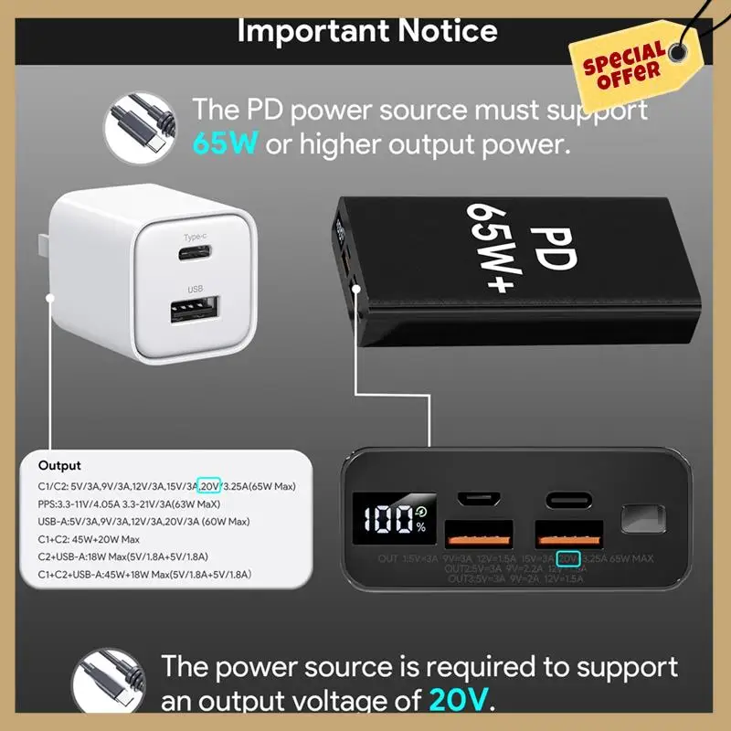 Stabile Leistung-Netzkabel für Starlink Mini USB-C zu DC Stromkabel Typ-C Netzkabel Stecker Verlängerungskabel wasserdicht