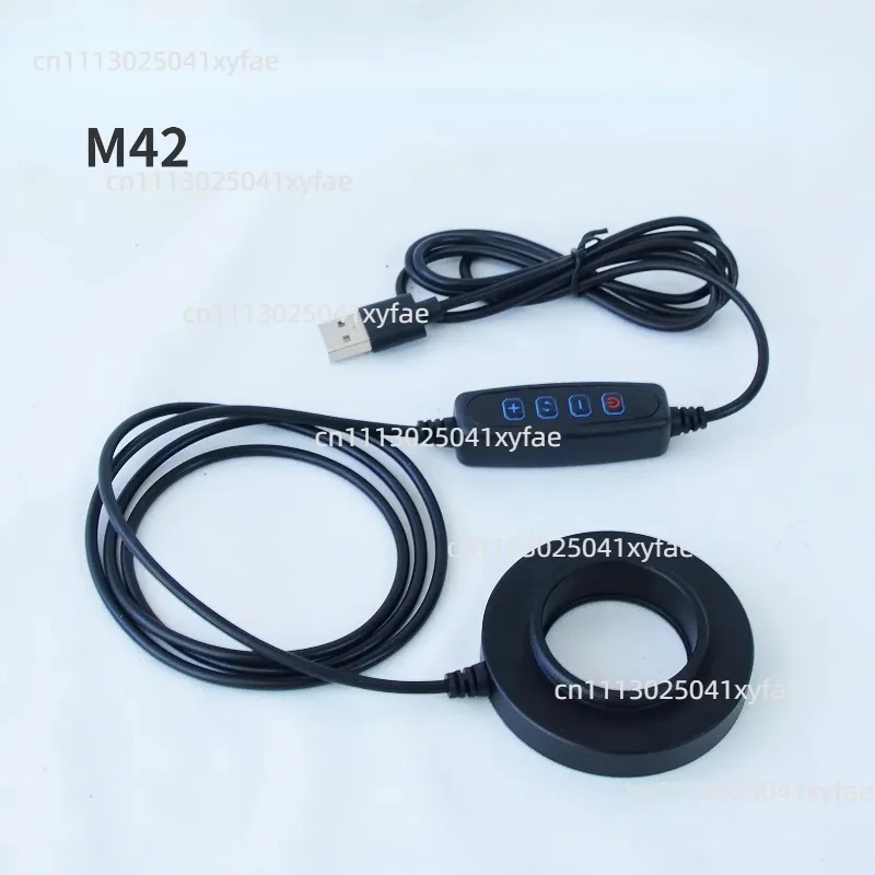 3 Colors LED Ring Lamp for Video Stereo Microscope, M42 M48 Thread, Adjustable Brightness Illuminator