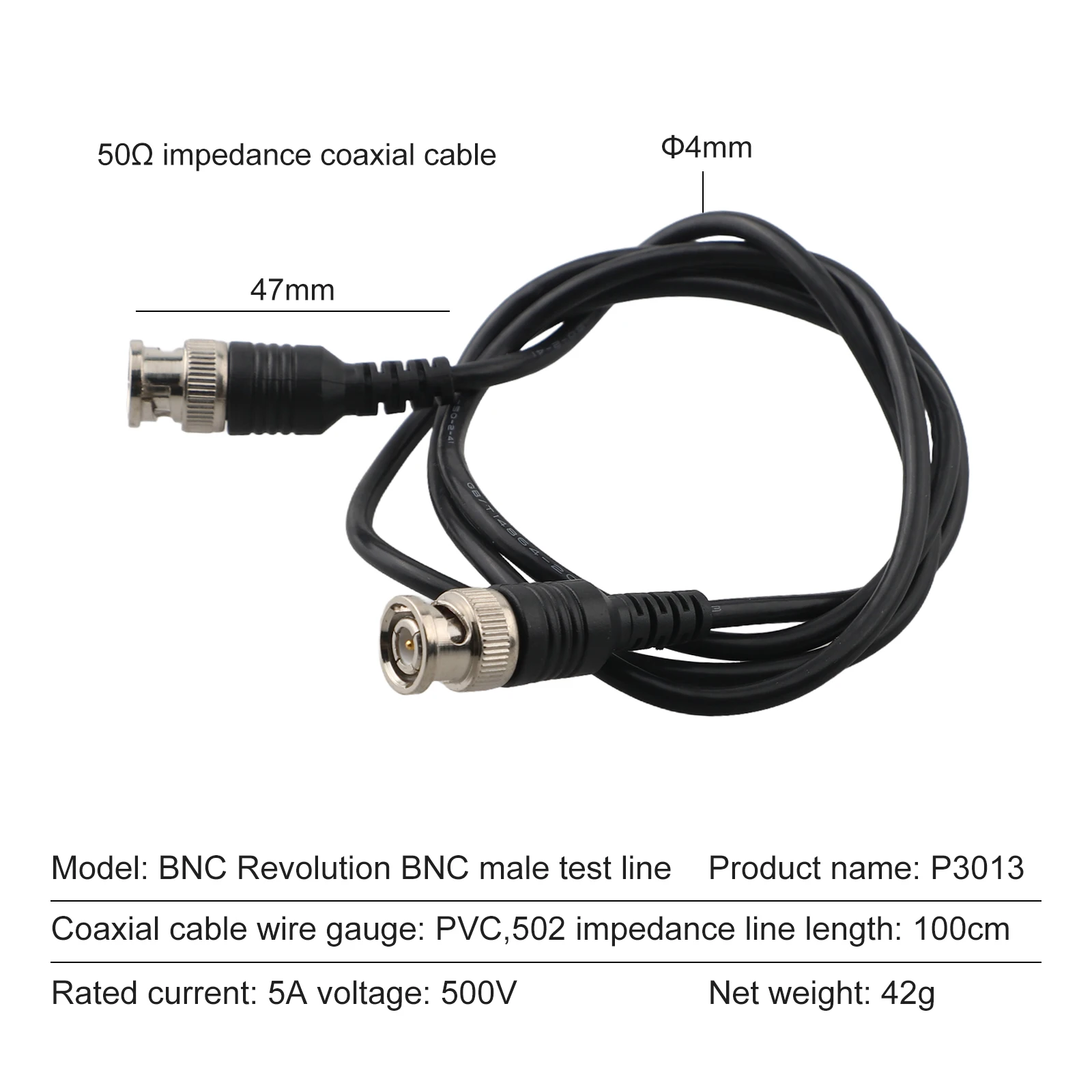 Coaxial Cable BNC Test Leads Connecting Devices Adapter Resistant To Wear And Tear Compatible With CCTV Systems