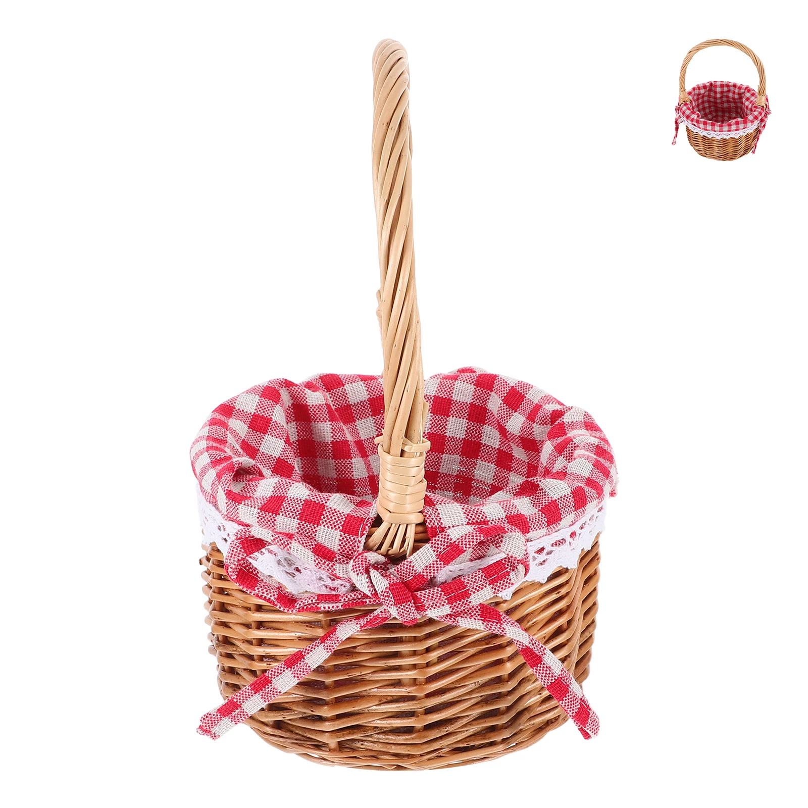 

Handwoven Wicker Willow Flower Basket Storage Present Garden Harvest Picnic Easter Wedding Decoration Natural Baskets For Kids