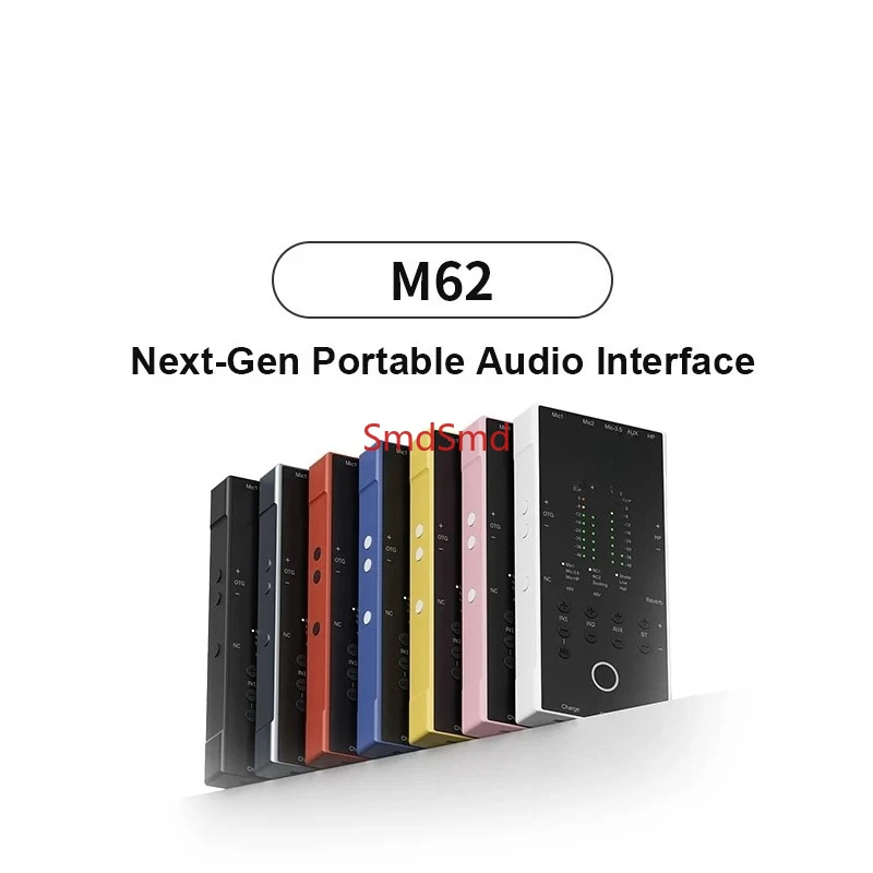 M62 Portable Audio Interface Dual Smartphone Connection AI Noise Reduction  Noise Gate  EQ  Reverb & Ducking