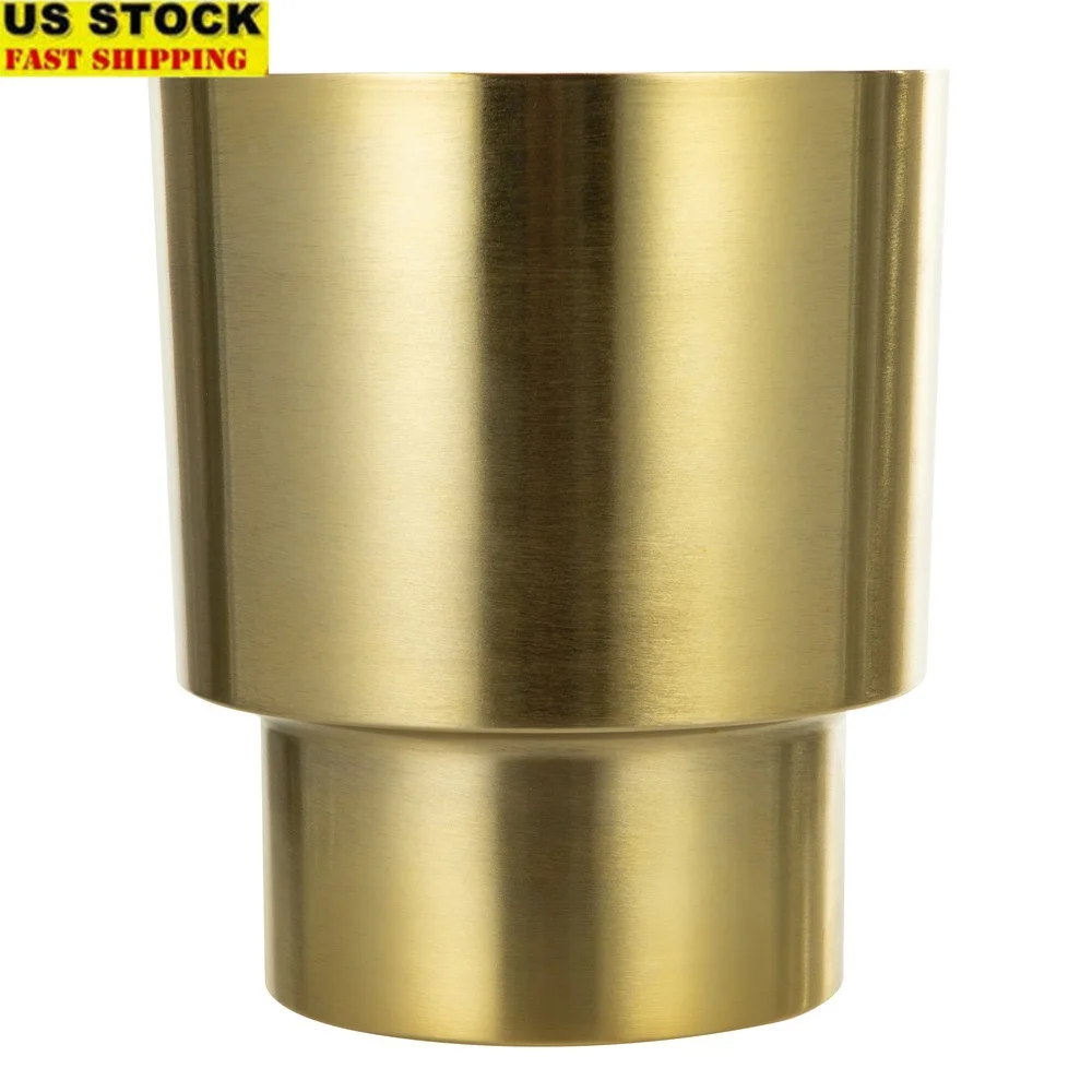 

Large Metal Planter Gold Decorative Plant Container Cylindrical Iron Display Indoor Florals Home Decoration 8x8x9 Inches