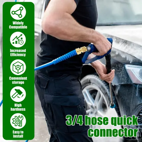 4 पीस पीतल नली त्वरित कनेक्टर सेट 3/4'' पानी रोकने वाली फिटिंग तांबे का धागा नल युग्मन गार्डन वाटरिंग गन एडाप्टर 6 best sales जल युग्मन - №3