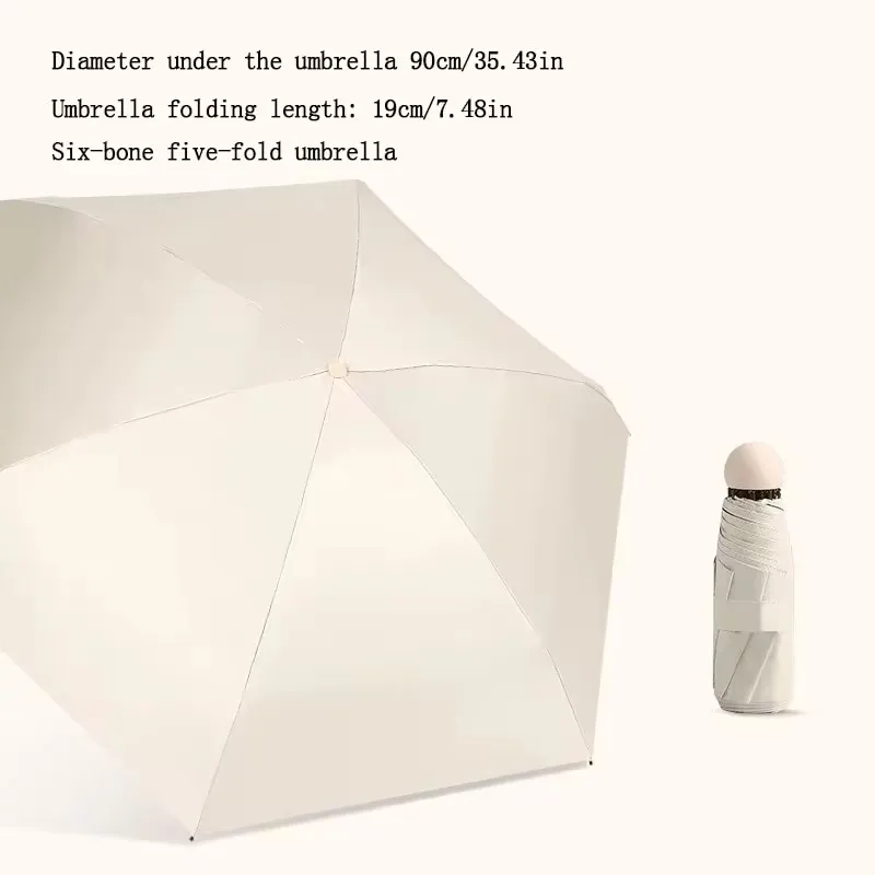 Miniparaguas portátil para viajes al aire libre, sombrilla resistente a la lluvia, al sol y al viento