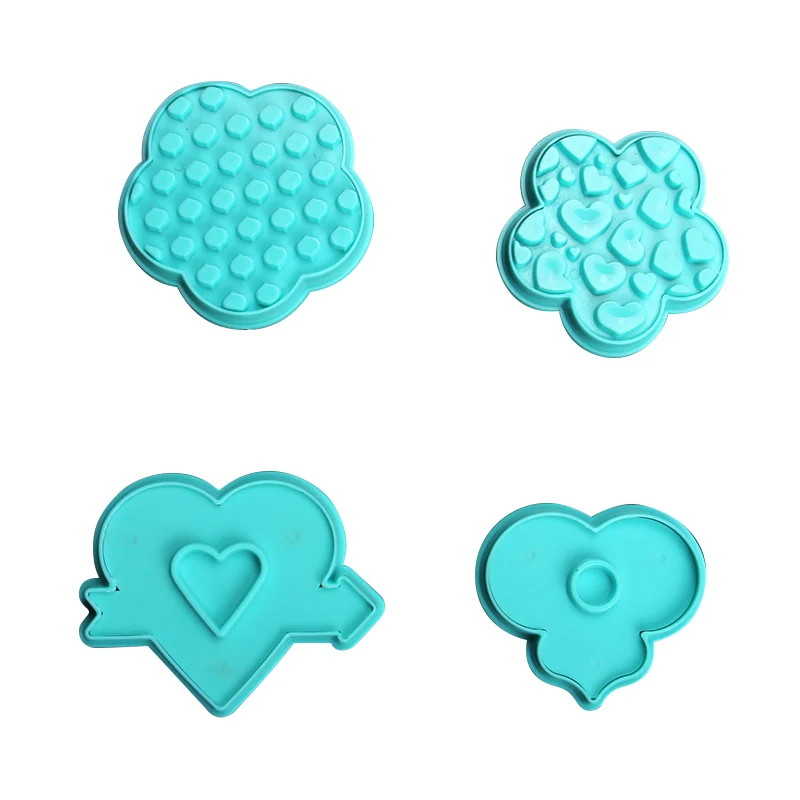 

MRF Plastic 4pcs Love Heart Theme Pattern Cake Fondant Pressing Cookie Molds Set HB1101G