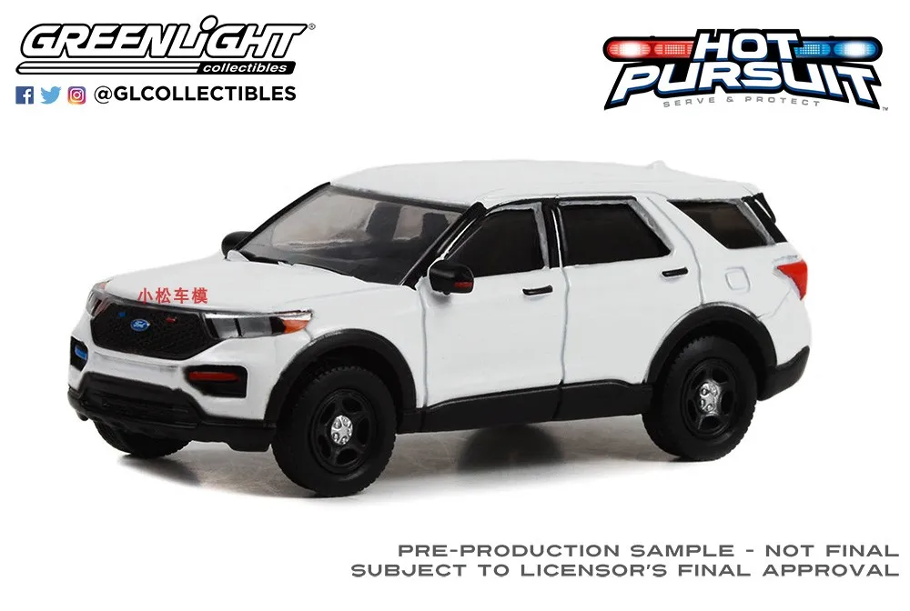 1: 64 Heat Tracing -2022 Ford Detective Police Interceptor Vehicle - White Collection of car models