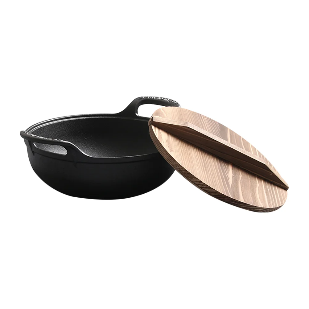 

Chafing Dish Deep Frying Pan Outdoor Cast Iron Pot Hot Soup Saucepan Camping Cooker Non-sticky Pots for Cooking Hanging