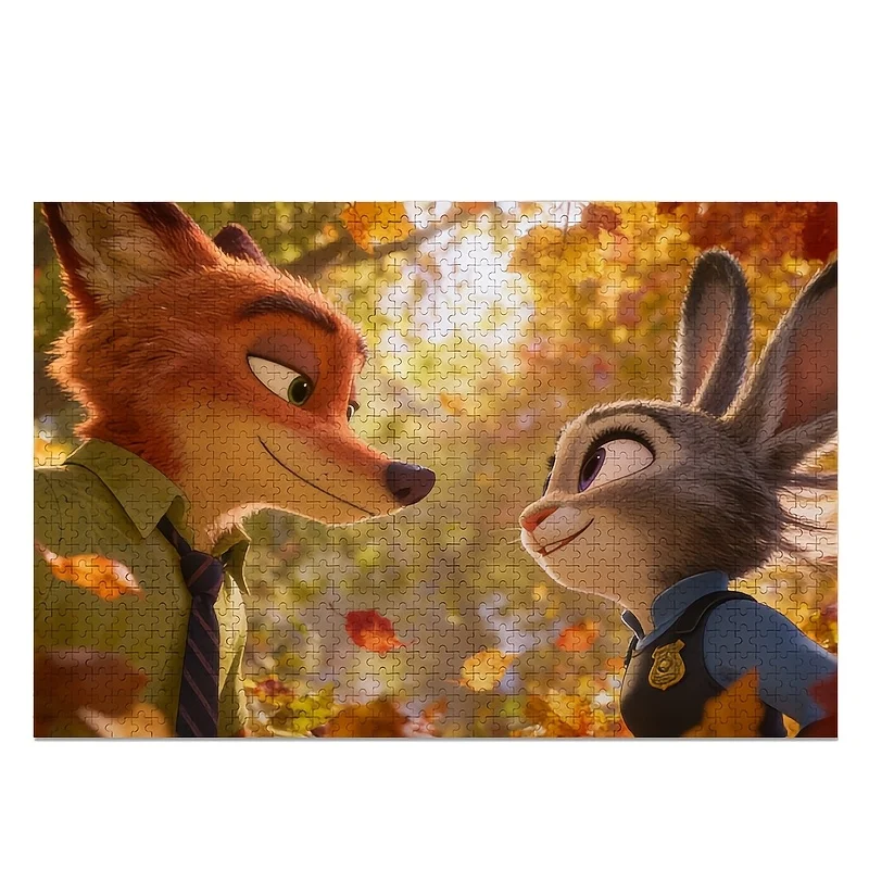 1000 stuks Disney Zootopia Judy Hopps en Nick Wild Poster Puzzel |   Hoge moeilijkheidsgraad, hersenkrakerspel voor volwassenen, creatief cadeau voor C