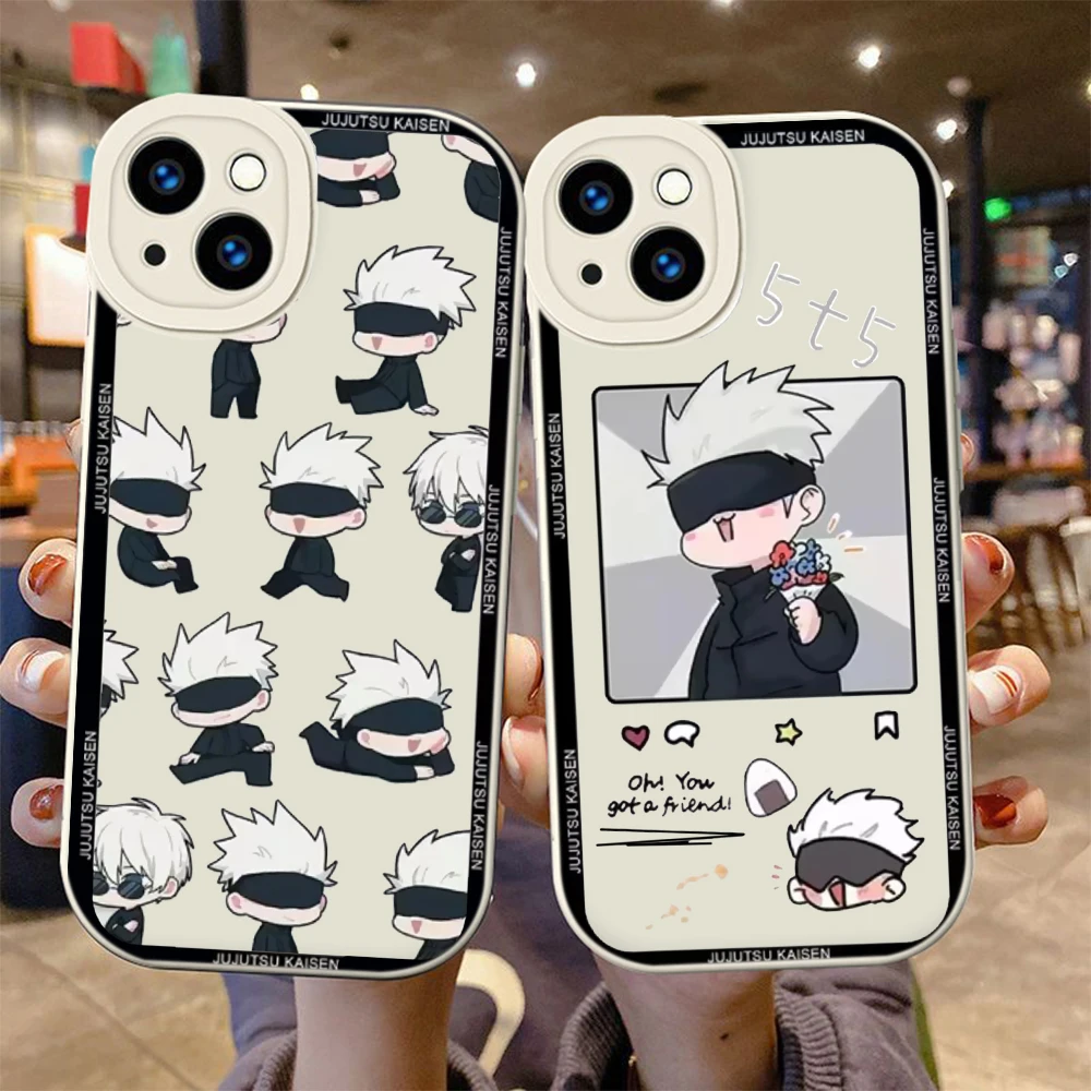 jujutsu kaisen cartoon Soft Silicone Case for iPhone 15 Plus 14 13 12 11 X XS XR Pro Max Mini 8 7 Plus