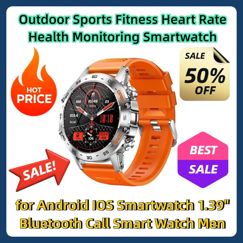 Outdoor Sports Fitness Heart Rate Health Monitoring Smartwatch for Android IOS Smartwatch 1.39