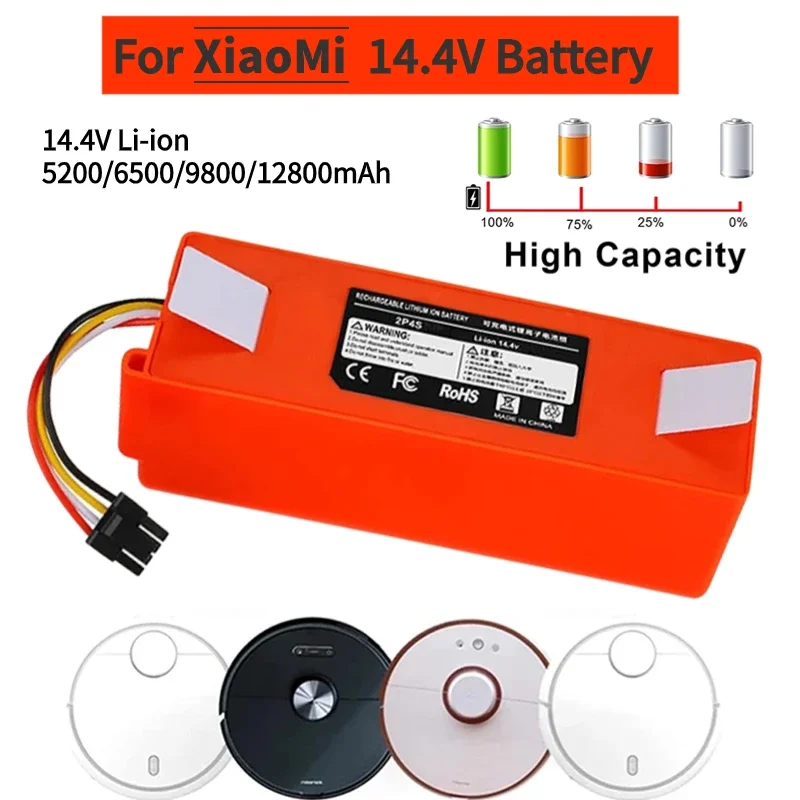 

14.4V 12800mAh Replacement Battery for XIAOMI 1S 1ST Roborock SDJQR01RR Sweeping Mopping Robot Vacuum Cleaner