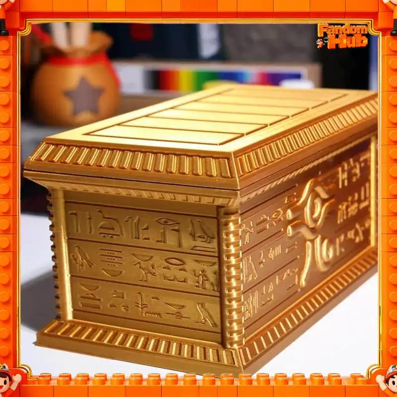 

3D Printed Key Box Egyptian Pharaoh Sarcophagus Magnetic Version Metallic Color Treasure Chest PLA-Material Desktop Storage Box