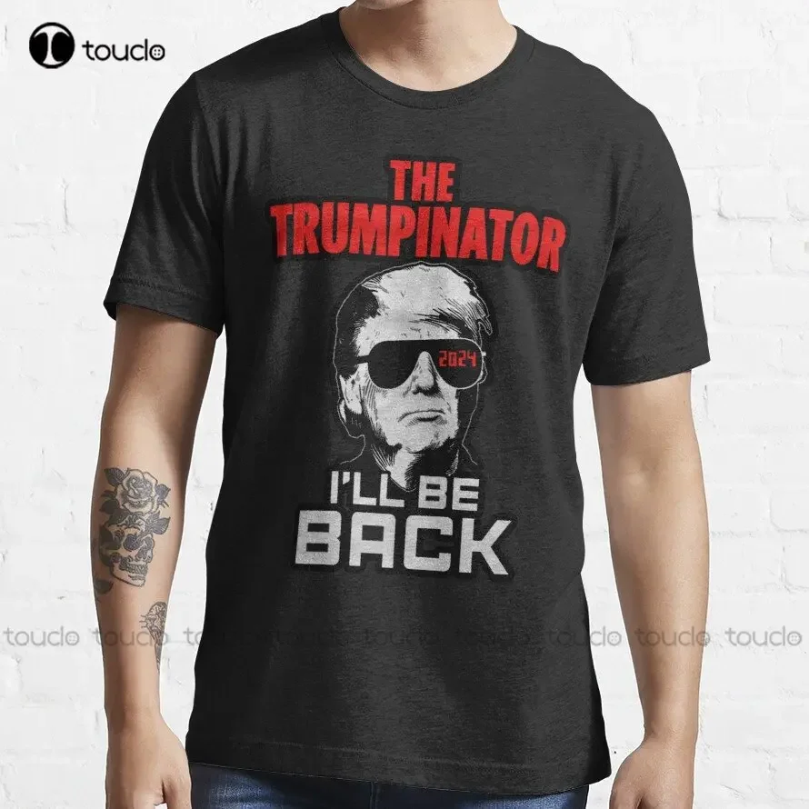 The Trumpinator I'Ll Be Back In 2024 Funny Shirt 2024 Trump Terminator T-Shirt Black Tee Shirts For Men Custom Gift Xs-5Xl New