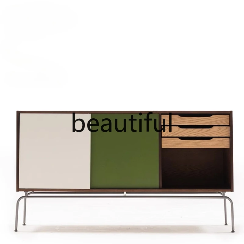 

side cabinet/French retro side cabinet for storage, integrated living room cabinet against the wall