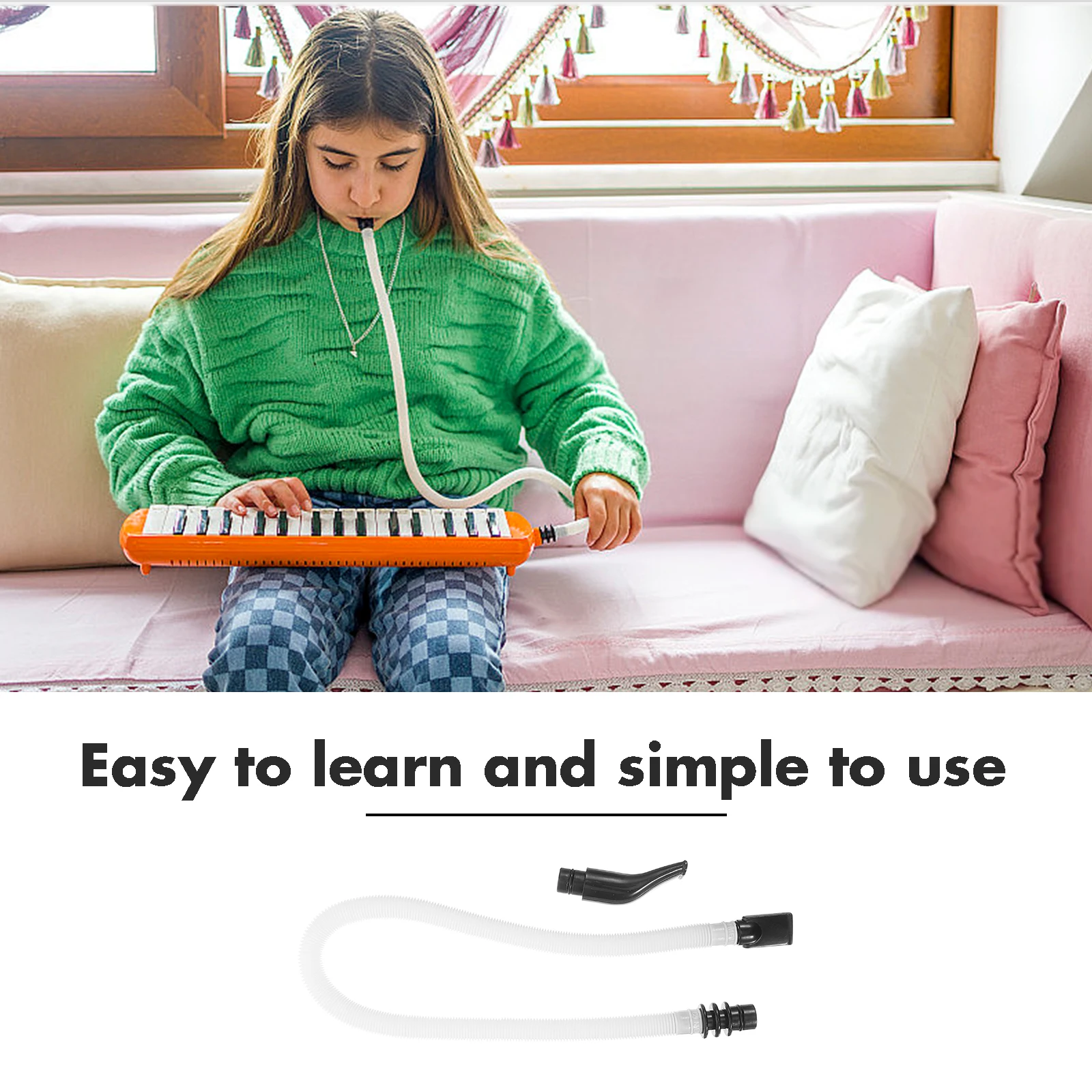 1 Juego de tubo melódica y boquilla, pieza de instrumento de repuesto Compatible con teclado de Piano de aire 32 36 37