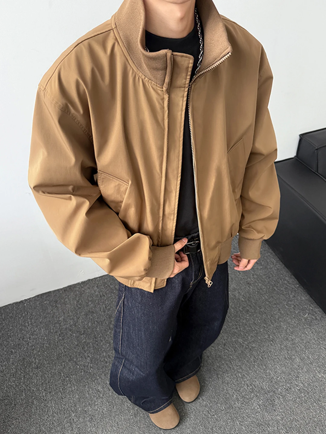 

American Sle Bomber Pilot Jaet мужской весенне-осенний силуэт Cleanfit American High Street Baseball orm Loose Fit Fa...