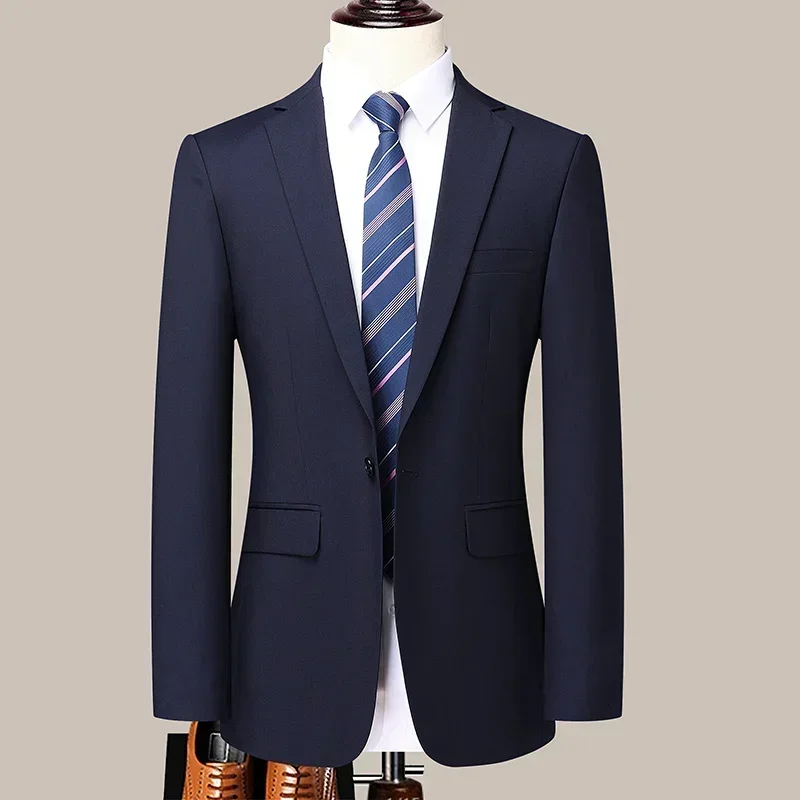 Elegancki i formalny garnitur męski, jednolity kolor, biznesowy, na ślub, bankiety, na co dzień, dopasowany.