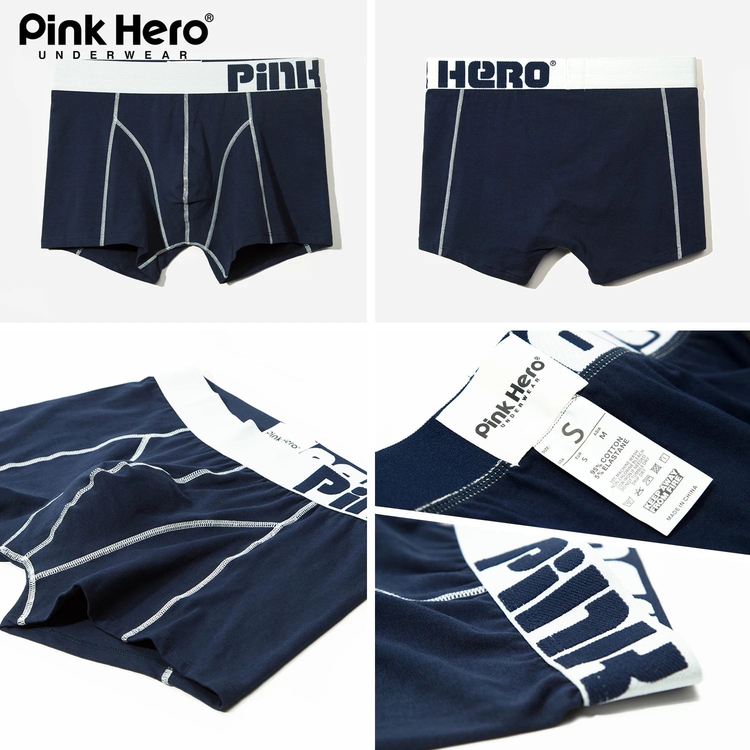 PINKHERO Calzoncillos de moda para hombres, elegantes, cómodos y suaves, calzoncillos tipo bóxer de ropa interior de algodón, bragas para hombres