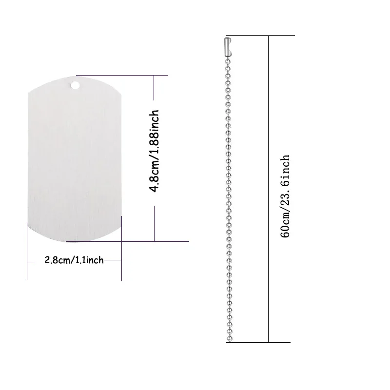 Personalized Custom Necklace Blank Aluminum Plate Tag Nameplate Label Pendant Diy Pattern Pendant Gift For Friends