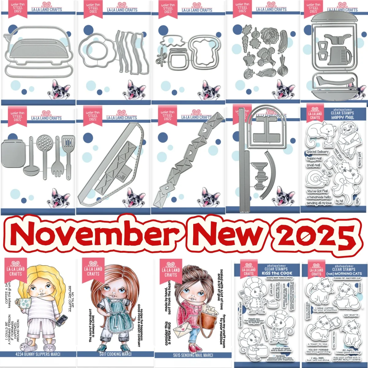 

November New 2025 Cooking Utensils Pot Pan Envelope Metal Cutting Dies Clear Stamps For DIY Scrapbook Diary Decoration Embossing