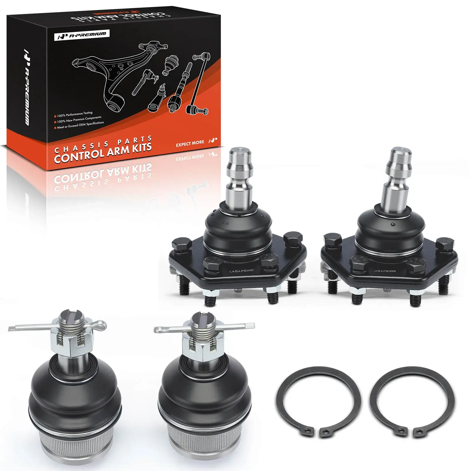 A-Premium 4x Front Upper & Lower Suspension Ball Joint for Ford Aerostar 1990-1997