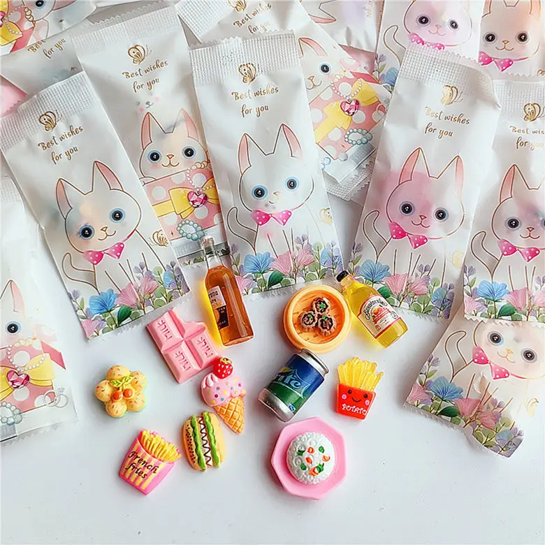 10PCS Kids Surprise Bag Funny Miniature Food Toy Surprise Bag Resin Daily Supermarket Mini Animal Small Bottle Model Ornaments