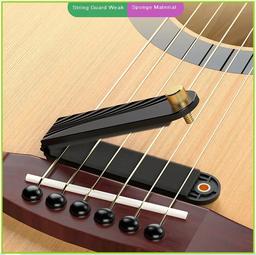 Premium Neoprene Guitar Mute, 360° Fretboard Dampening, Silent Practice Pad with Anti-Scratch Base Plate