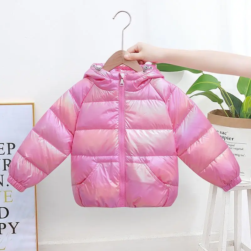 

New Winter New Products Children's Lightweight Down Jacket Boys and Girls White Duck Down Colorful Bright Surface Warm 1-7 Year