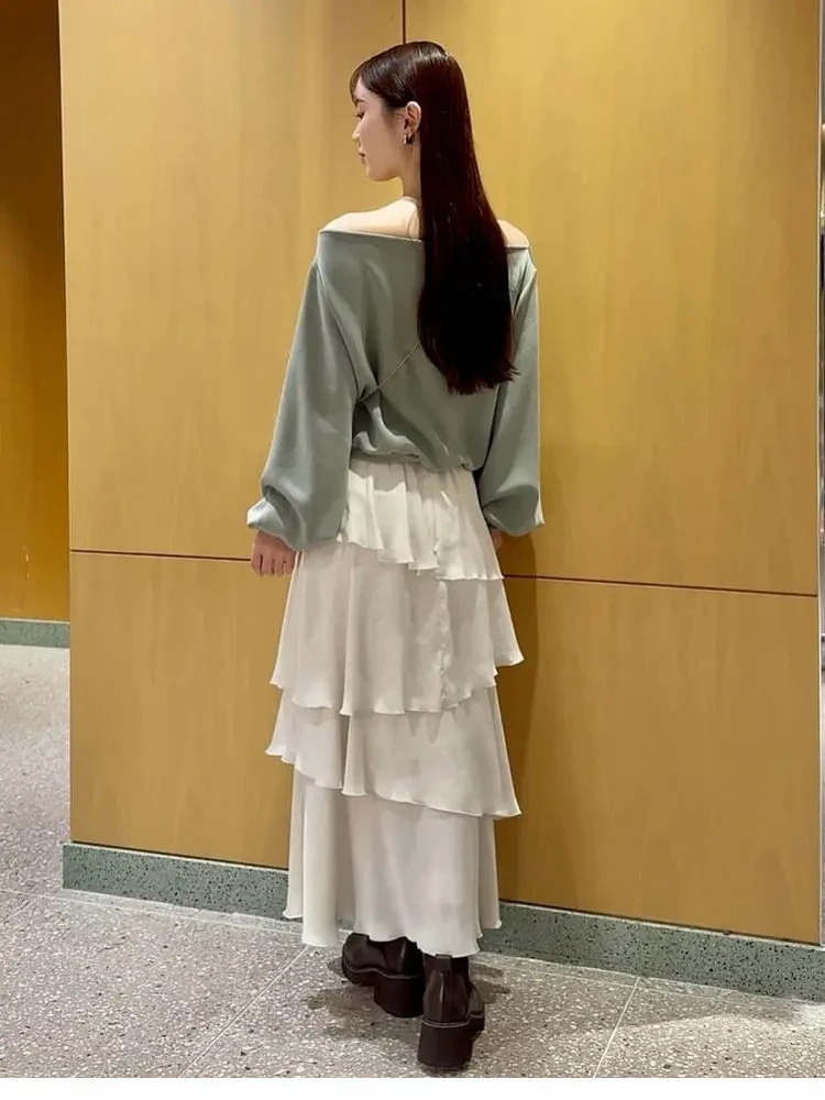 

Весенняя новинка: модный свитшот с открытыми плечами, легко сочетается, для милых девушек, однотонный, с длинными рукавами, пуловер-худи