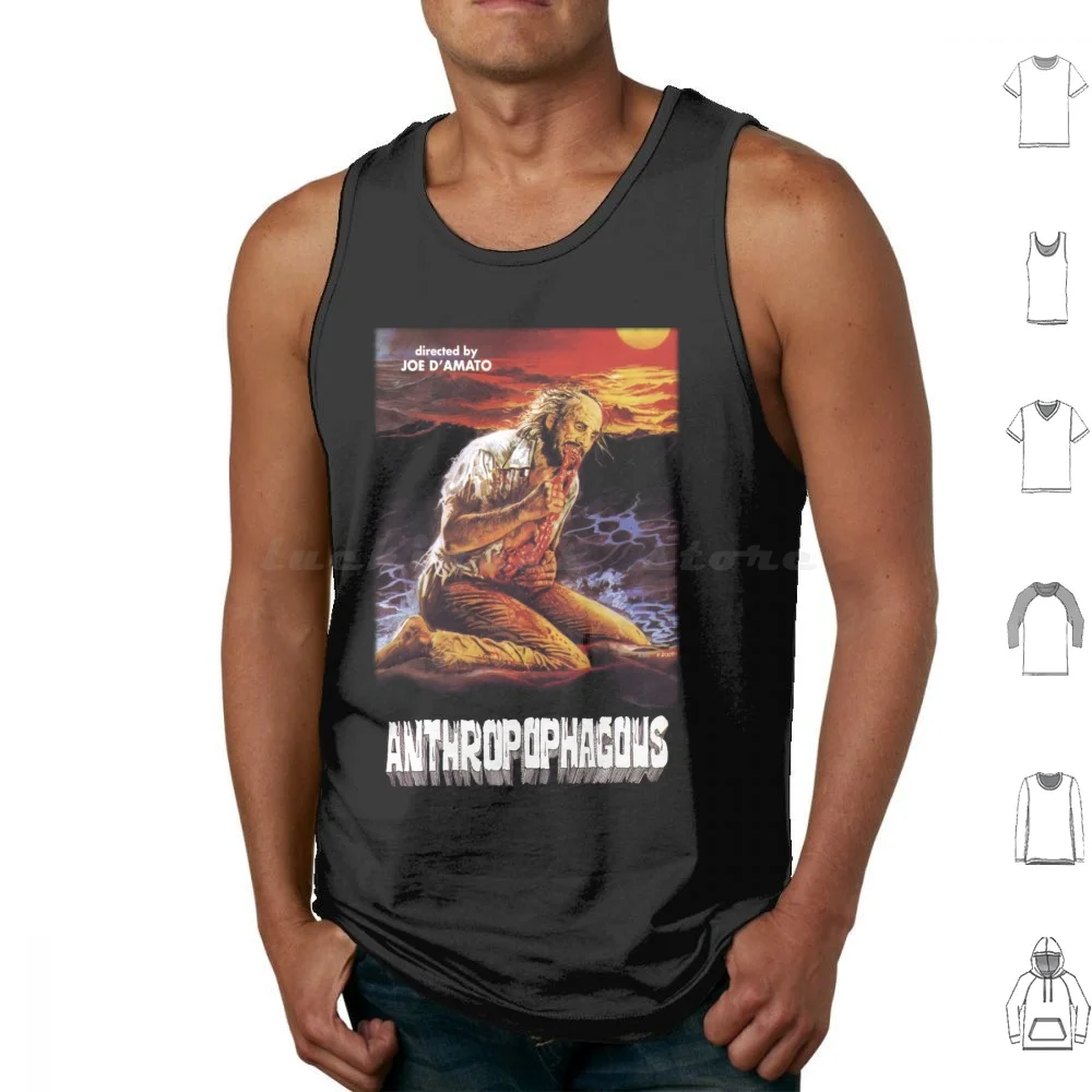 Camisetas sin mangas de antropófago, chaleco sin mangas, Terro Horror, película de terror italiana, película de culto