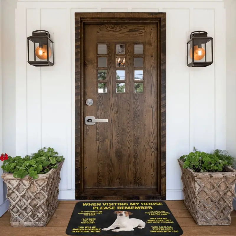 Please Remember Jack Russell Terrier Dogs House Rules Doormat Front Floor Door Entrance Mats Bath Kitchen Garage Carpet Rug