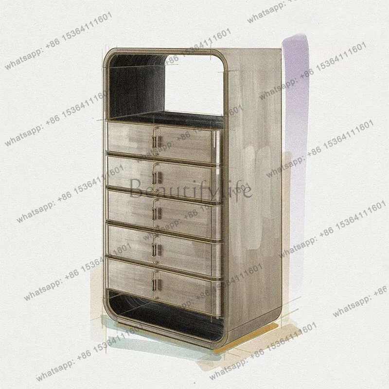 FG Minimalist Chest Of Drawers Foyer Home Decoration Light Luxury Locker Solid Wood Nordic Side Cabinet