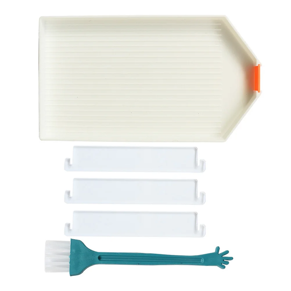 1 set Diamond Art Tray Kit With Brush Rhinestone Sorting Durable Plastic Bead Organizing Tool Diy Point Drill Divider Container