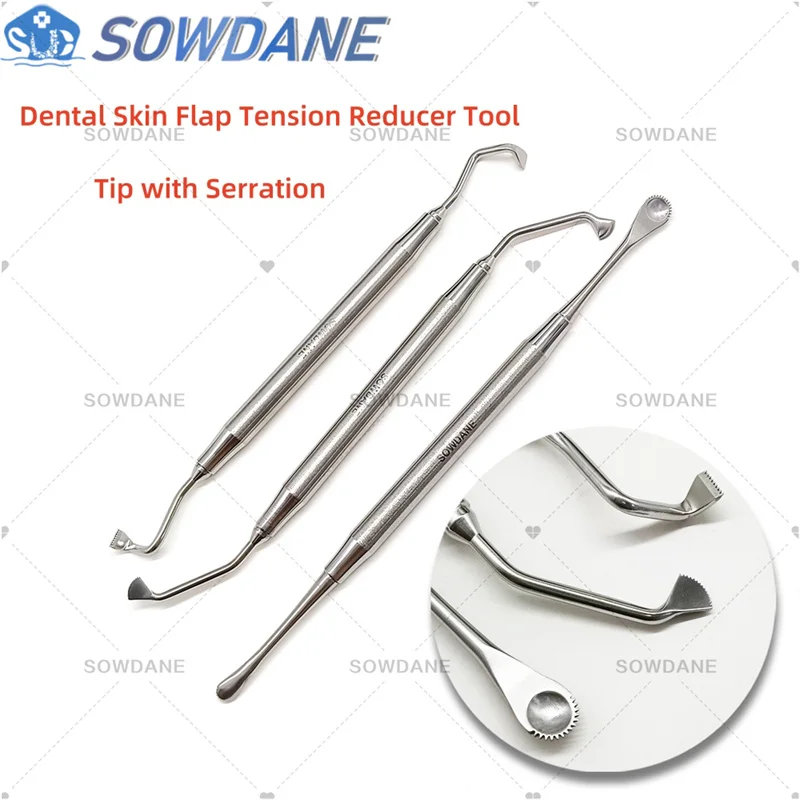

Dental Surgical Implant Instrument Periosteal Elevator for Reflect Retractor Serrated Tip Skin Flap Tension Reducer Tool