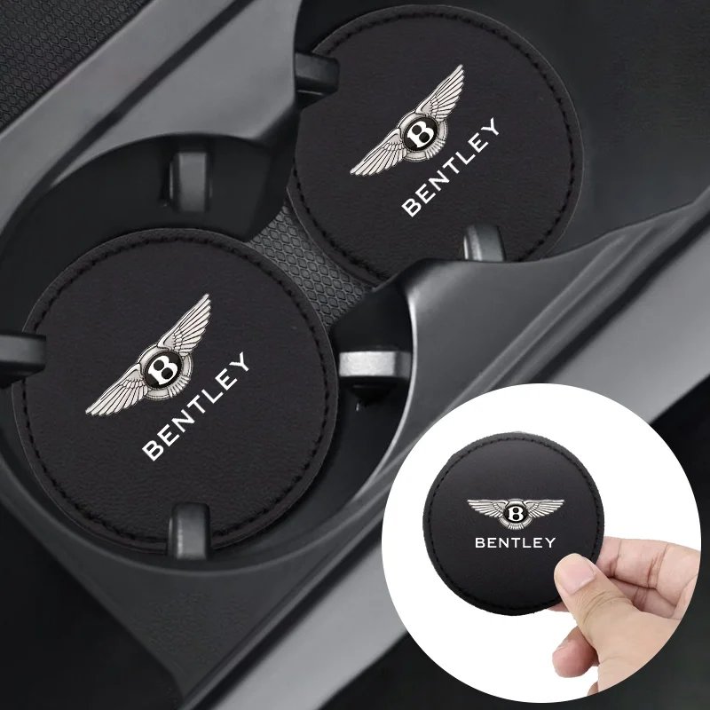 Posavasos Interior para coche, soporte para botella de agua, alfombrilla antideslizante para nuevo Bentley Flying Spur Continental GT Bentayga Mulsanne, 2 uds.