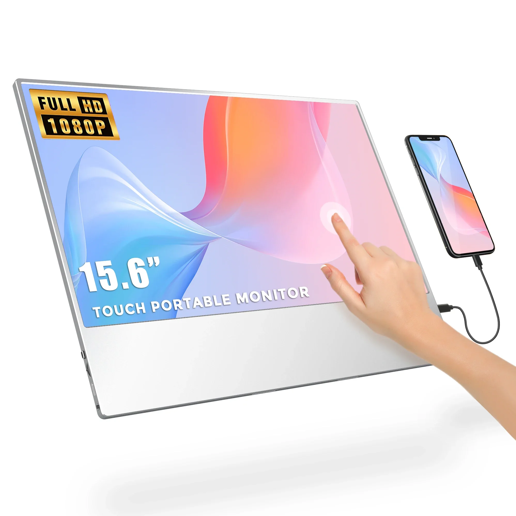 Ultra-Thin Slim Unibody Design 15.6 Inch 1080p on-Cell Touch Mini HD Portable Monitor Support ODM