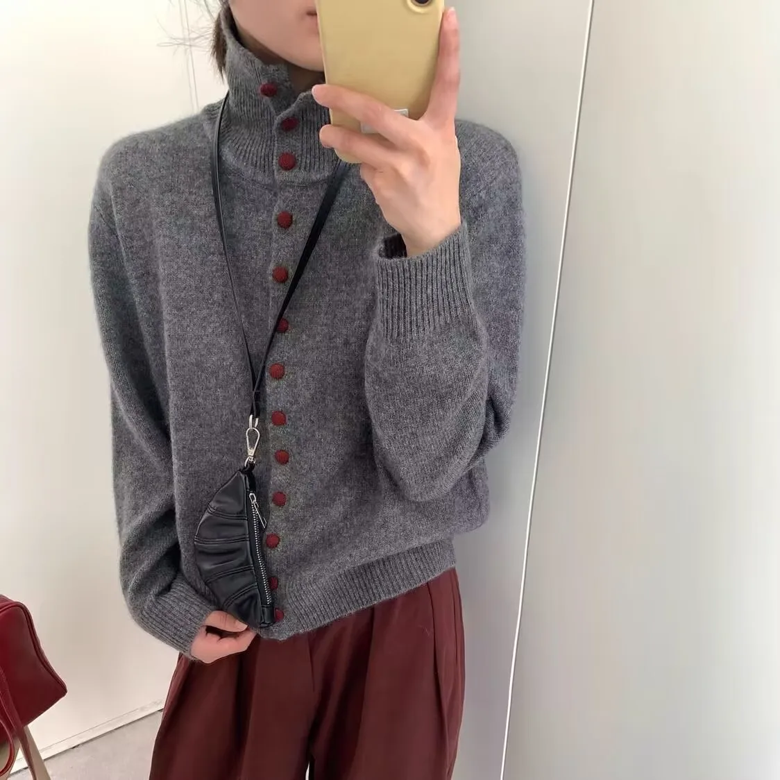 

Elegant Long SleeveTurtleneck Sweater Women New Single-Breasted Female Casual Knit Cardigan Soft Knitted OutwearS