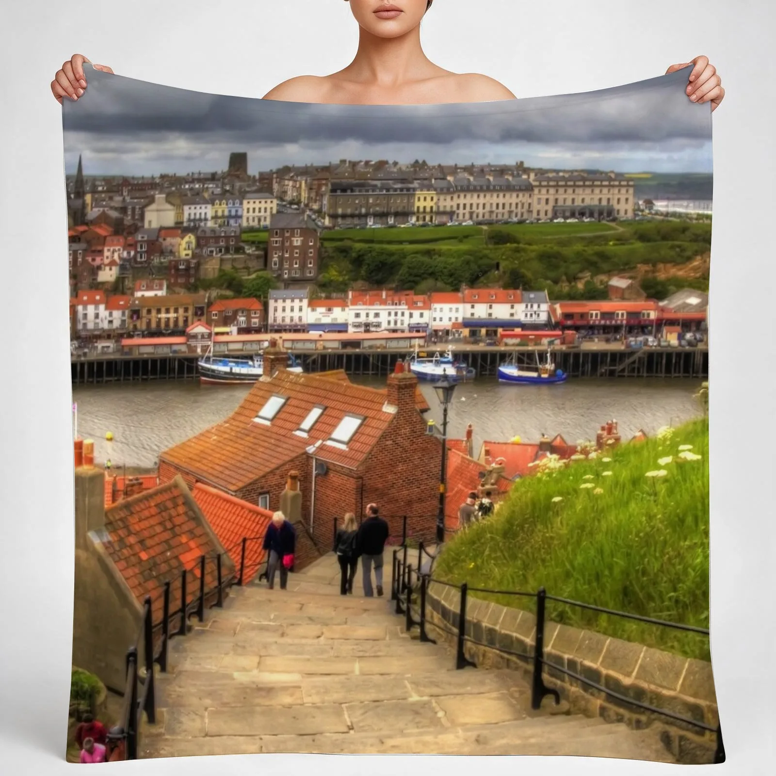 Top of the Whitby Steps Throw Blanket couch cozy soft plush fuzzy picnic outdoor blanket