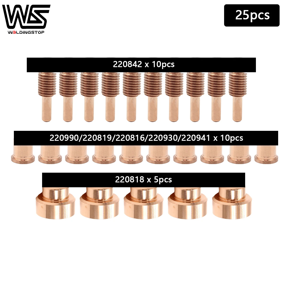 25pcs Plasma Electrode 220842 Nozzle 220816 220990 220819 220930 220941 220818 for PMX65/85/105