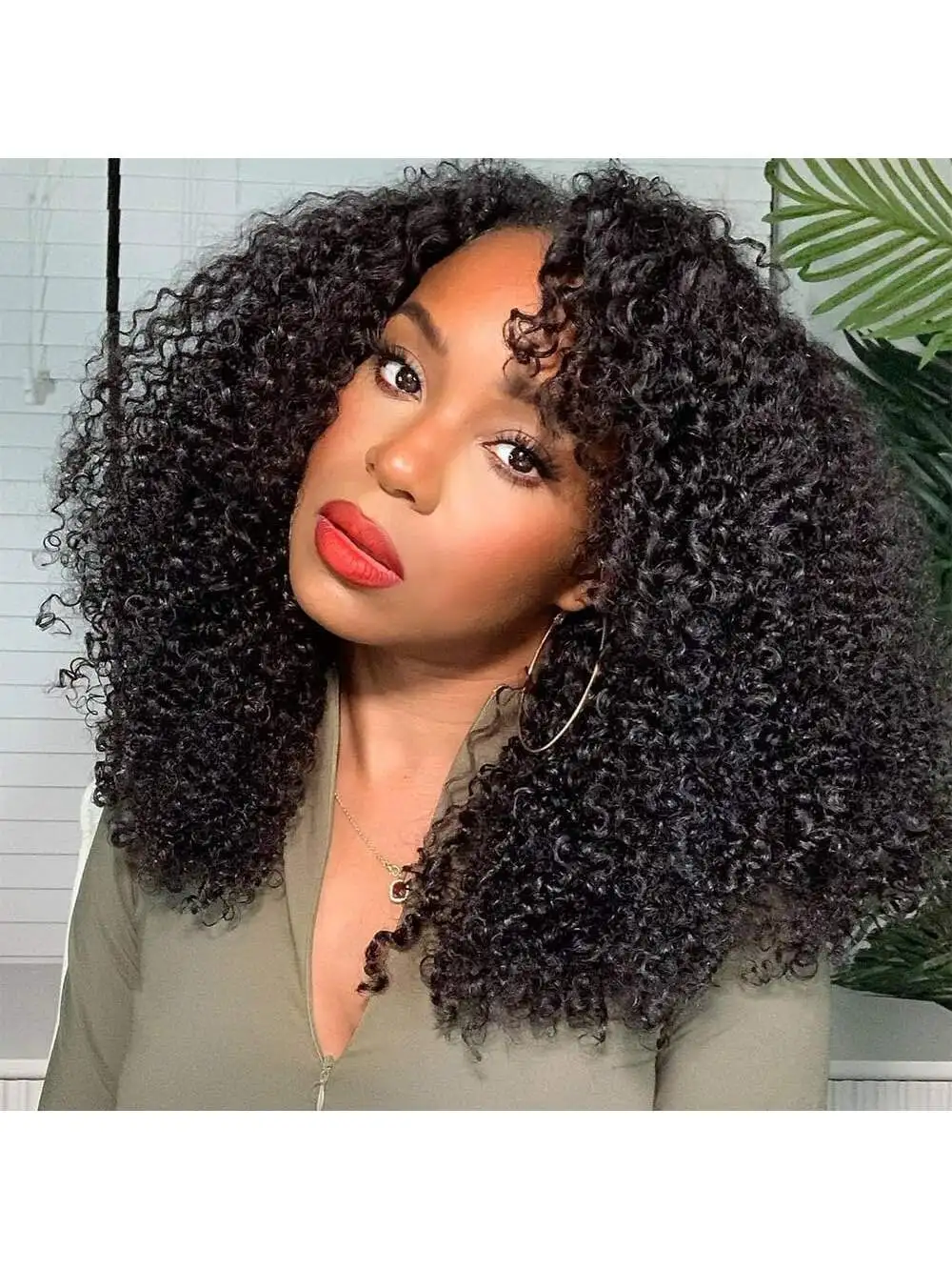 

3 в 1 афро-кудрявый парик с откидной спинкой, полупарики со шнурком, бесшовная одежда, бесклеевой парик, бесклеевой парик, человеческие волосы, предварительно вырезанные